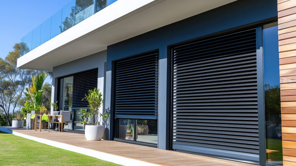 Menuiserie extérieure en Normandie : pose de volets roulants électriques ou solaires, intégration soignée sur façade moderne AJL Habitat